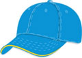 FRONT VIEW OF BASEBALL CAP SKY/GOLD